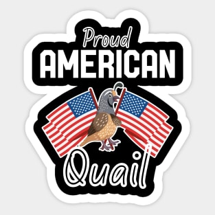 Proud American Quail USA Sticker